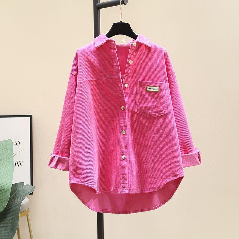 Women's Thickened Corduroy Long Sleeve Shirt - Autumn Winter Fashion, Korean Style Loose Casual Top