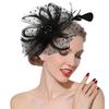 Fascinators Hats 20s 50s Hat Pillbox Hat Cocktail Tea Party Headwear with Veil for Girls and Women (US, Alpha, One Size, A-Black)