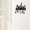 Bohemian Style Metal Key Hook 9.84 Inch Music Theme Wall Organizer for Clothing Hat Office Kitchen Bathroom Decor