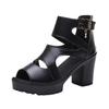 2024 Spring/Summer Women's High Heeled Platform Wedge Sandals – Open Toe, Thick Sole, Roman Style