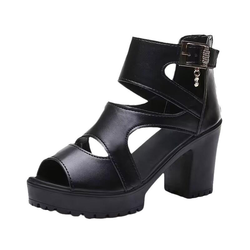 2024 Spring/Summer Women's High Heeled Platform Wedge Sandals – Open Toe, Thick Sole, Roman Style