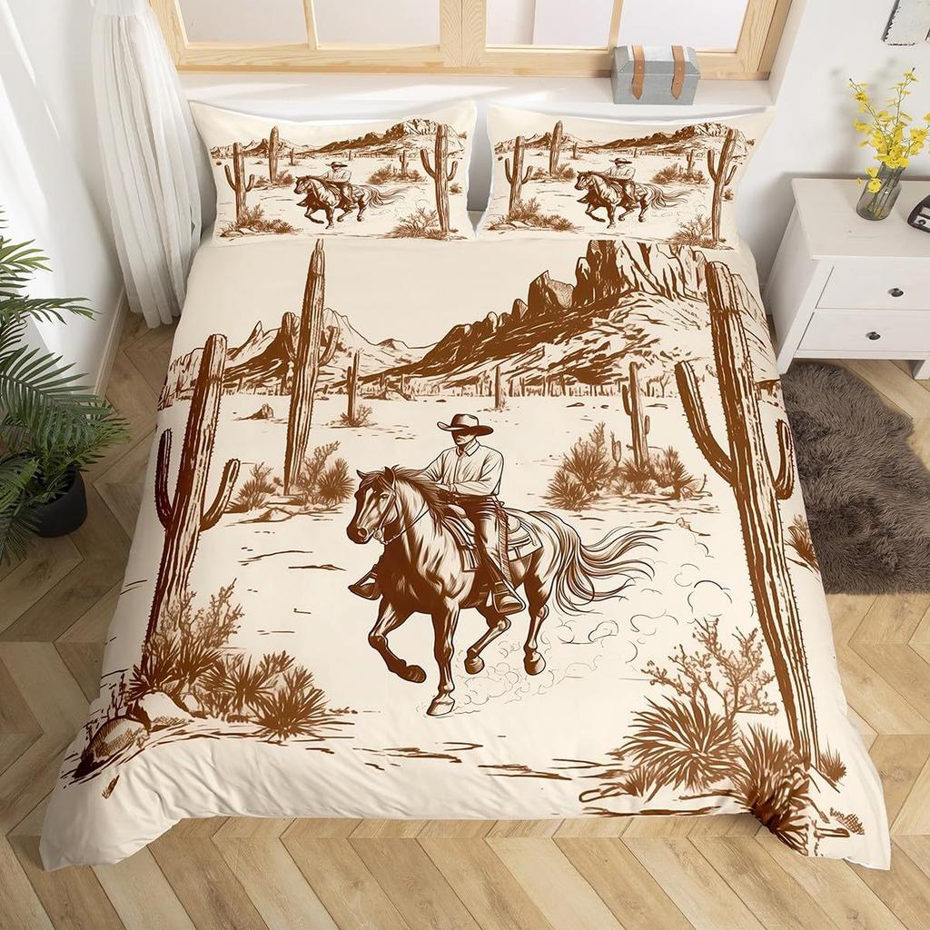 Animal Theme Fox Three-Piece Quilt Cover Digital Printing Bedding Set Bed Cover