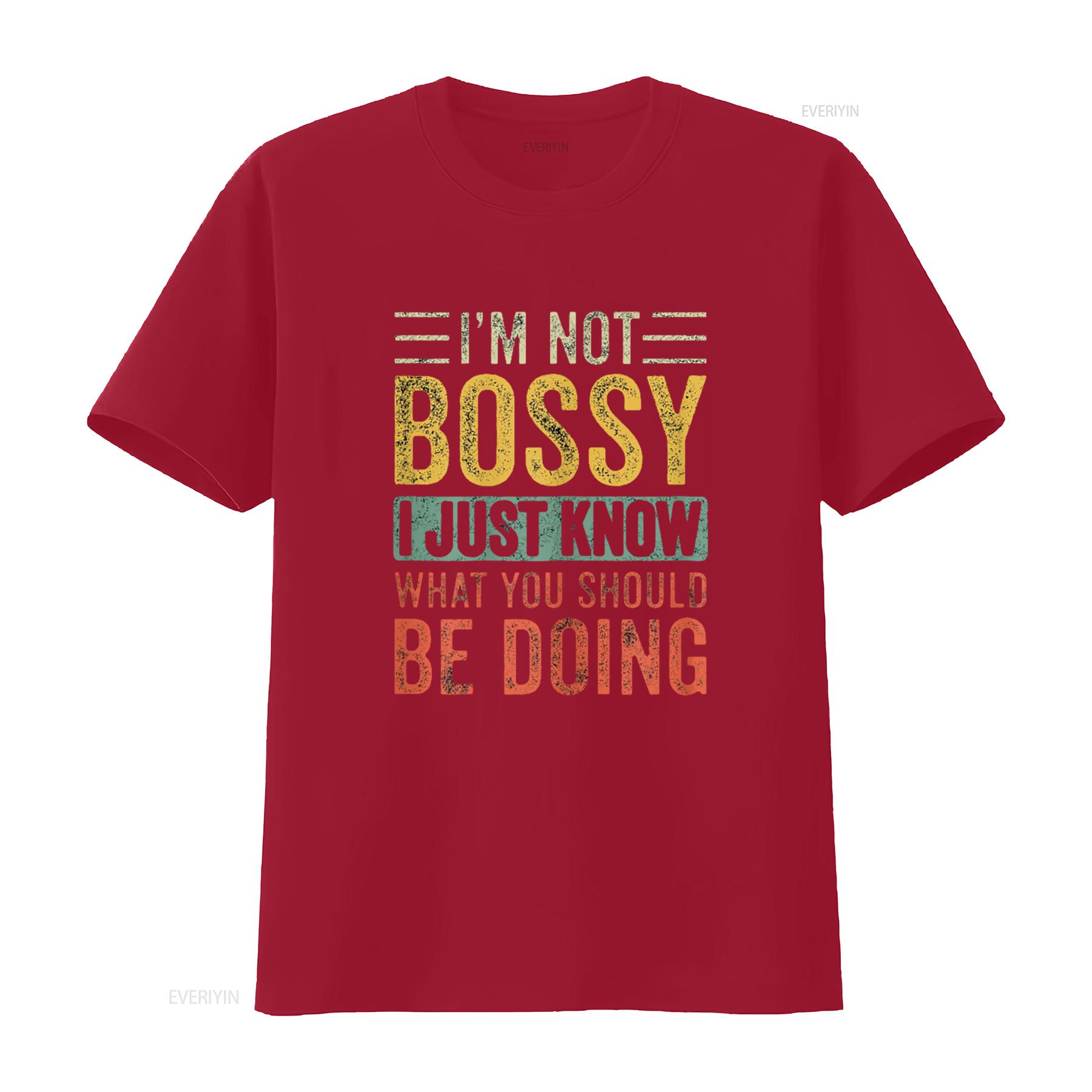 Funy Saying T Shirt for Women I m Not Bossy Just Know What You Should Be Doing Casual Tops Black X Large vintage Washed S