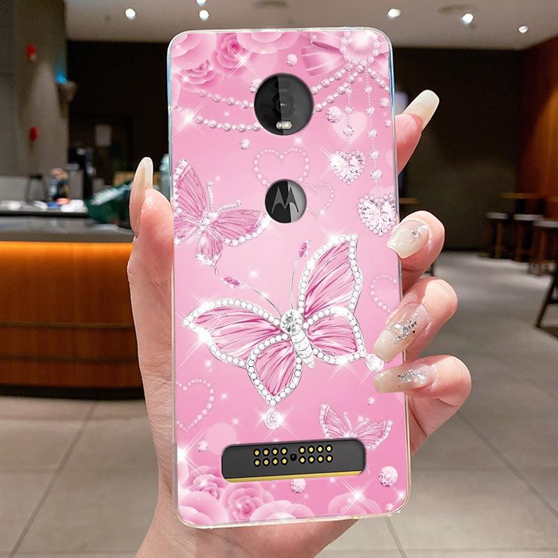 Etui Do Motorola Moto Z4 Play X4 Przezroczyste Luksusowe Modne Motyl Kwiat Miękki Silikon Tylna Pokrywa Do Moto X4 Z4 Play Etui Na Telefon