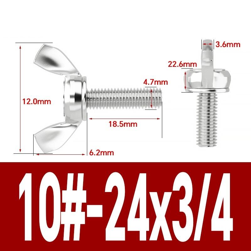 BSW / UNC 10#-24 1/4-20 Acciaio Inossidabile 304 A2 Viti Serrabili a Mano Bulloni a Farfalla Vite a Molla Regolabile