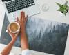 Misty Coniferous Forest Printed Anti-Slip Desk Mat 90x45 Cm