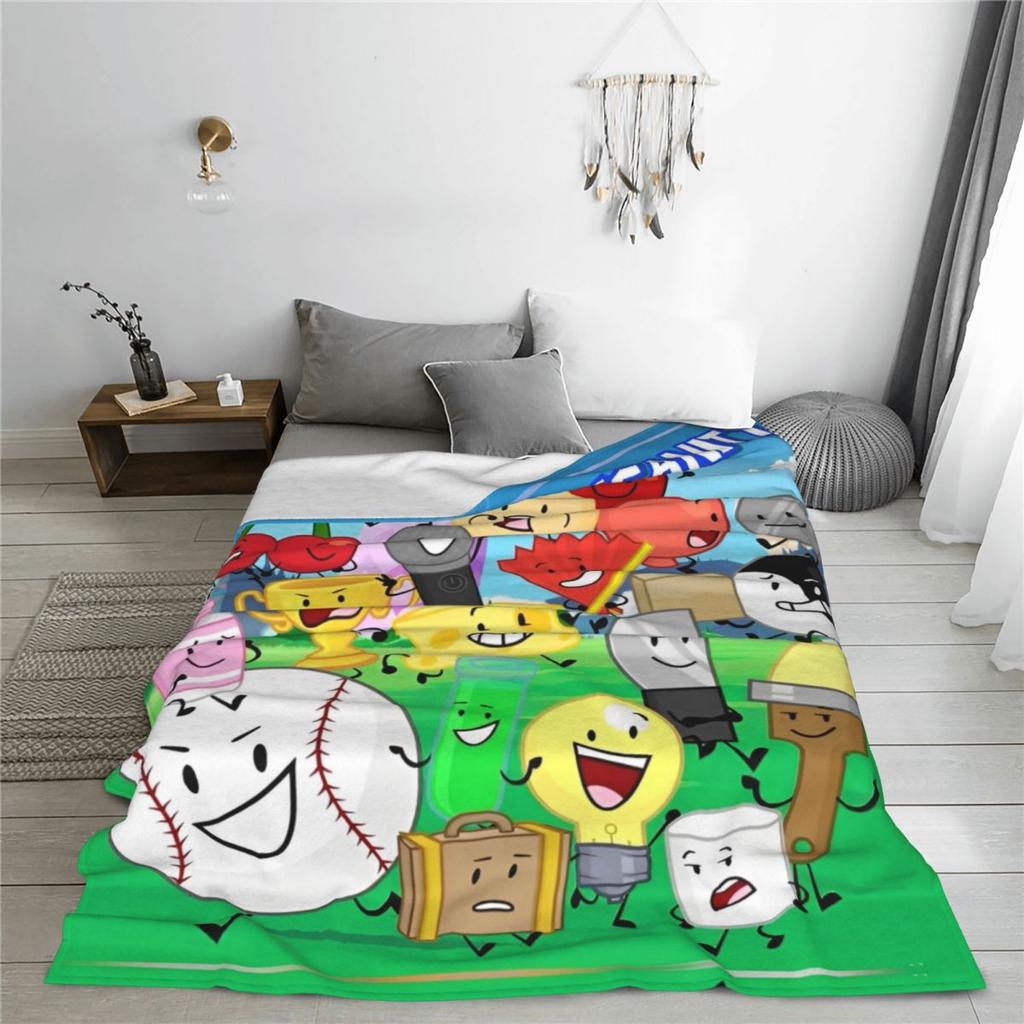 BFDI Animate Anime Überwurfdecke für das Sofa Battle for Dream Island Flauschige Weiche Plüschdecke Mehrere Größen für Alle Jahreszeiten