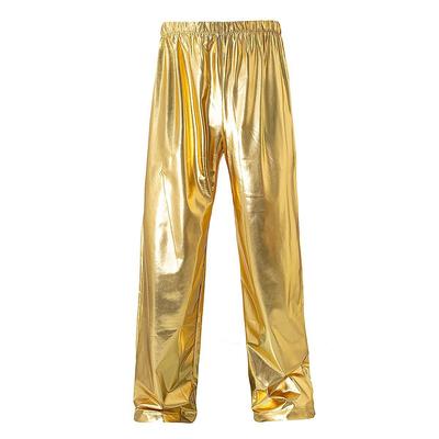 2024 Men's Metallic Shiny Jogging Pants - European Size, Casual Loose Fit