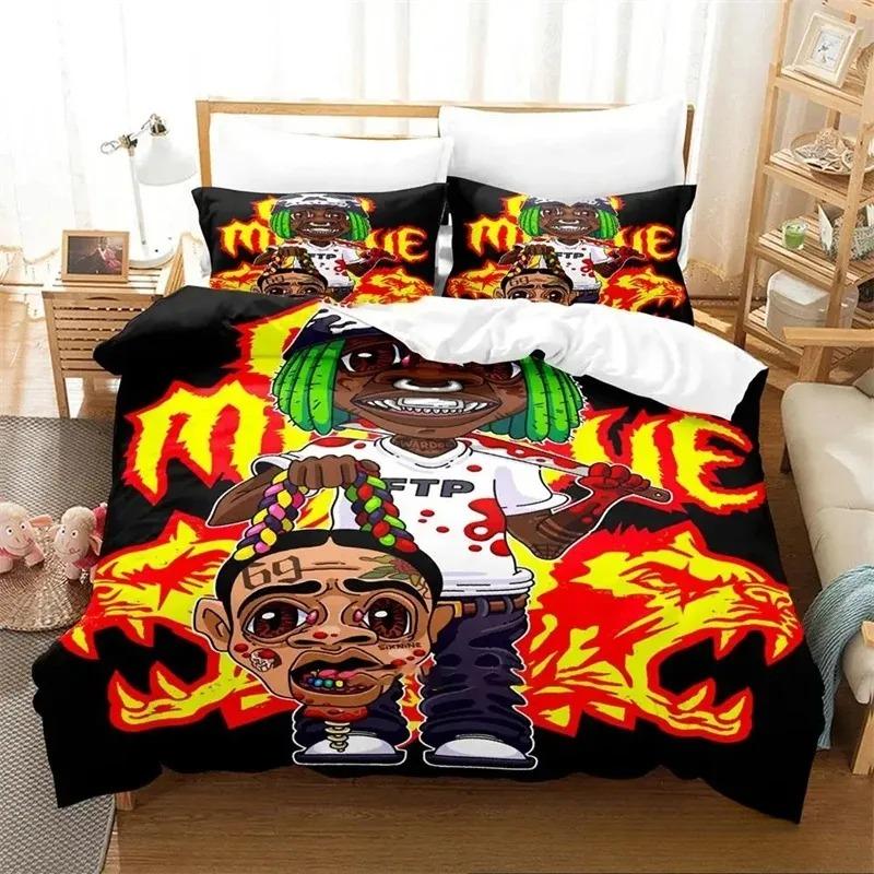3D-print Zillakami Rapper Sängkläder Set Pojkar Flickor Enkel Dubbel Queen King Storlek Påslakan Örngott Säng pojkar Tonåringar Vuxna