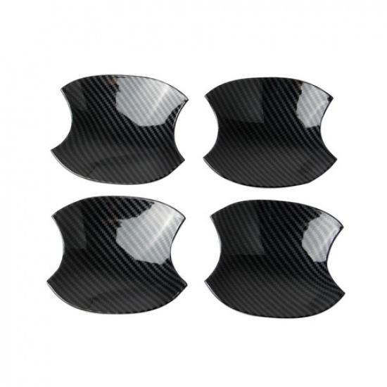 Carbon Fiber Style Door Handle Bowl Anti-Scratch Cover Trim For Toyota Tacoma