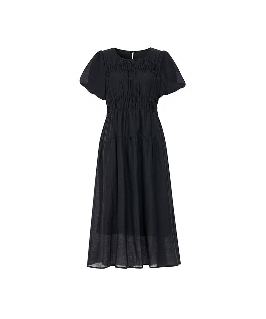 PAIGEFLYNN Balloon Sleeve Banded Tiered Dress_P6Bop033C