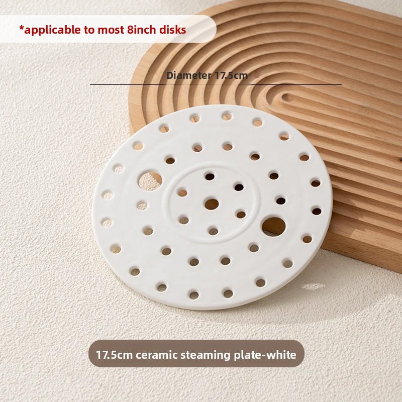 

Creative Ceramic Steamer Plate High Value Dumpling Tray Double Layer Drain Dish Home Use