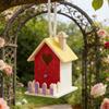 Small Wooden Bird Nest Breeding Box For Courtyard And Terraces Decoration Safe Shelter House For Feathered Bird