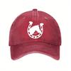 Horse Head Horseshoe Graphic Baseball Cap Cotton Adjustable Casual Outdoor Sporty Unisex Hat
