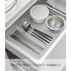 Yamazaki Tower Stackable Drawer Organizer, Large, Set of 2, White, Approx. W8 x D24 x H3.7cm, Cutlery Storage, Desk Tray, 3644