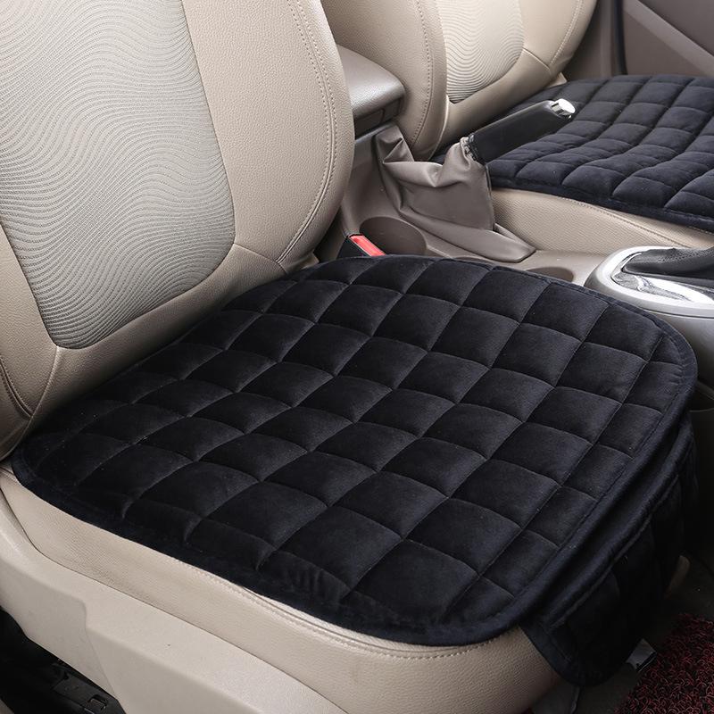 Three-Piece Winter Car Seat Cushion Set - Plush, Warm Cotton Backrest Pad