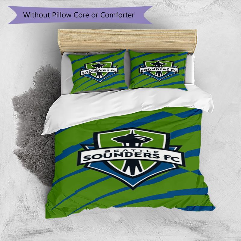 Seattle Sounders FC Printed Pattern Duvet Cover Set – includes 1 duvet cover and 2 matching pillowcases Bedroom decor Christmas gifts