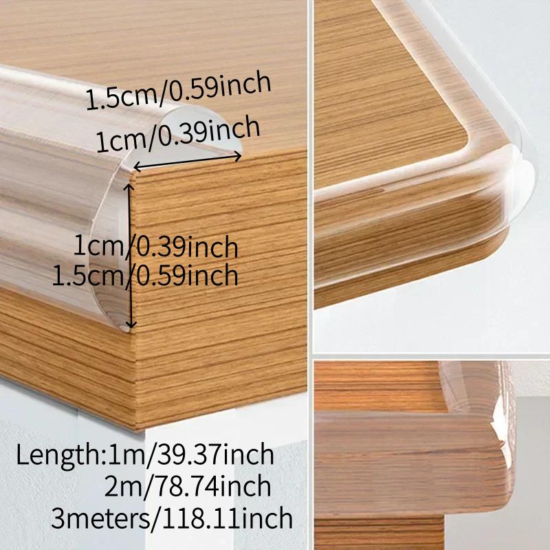 1/2/3meters Table Edge Guard Silicone Protection Strip Tape Self Adhesive Collision Proof Furniture Corner Protectors