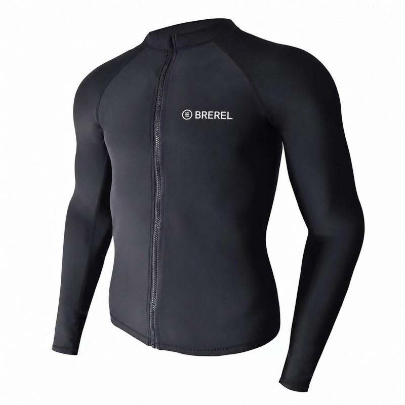 Heren UPF 50 Rash Guard Lange Mouw Zwemshirt Met Rits Korte Broek Of Lange Broek Sneldrogend Snorkelen Surfen Duiken Pak
