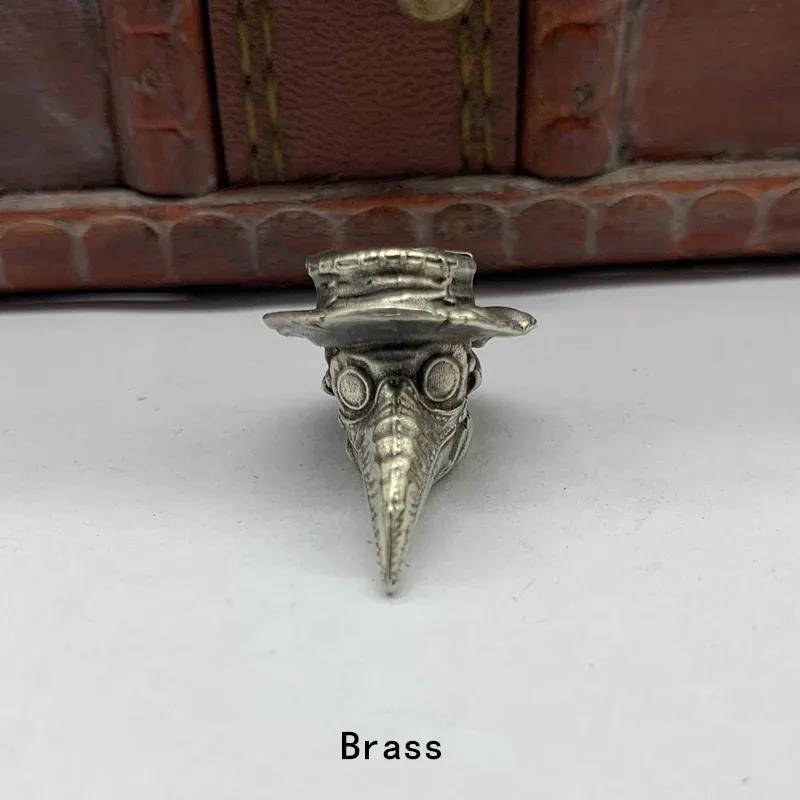 

Латунный кулон с ножом «Доктор чумы» ворона, индивидуальный кулон для ключей от машины, модный панк-модный паракорд, веревка, подвеска из бисера, аксессуары