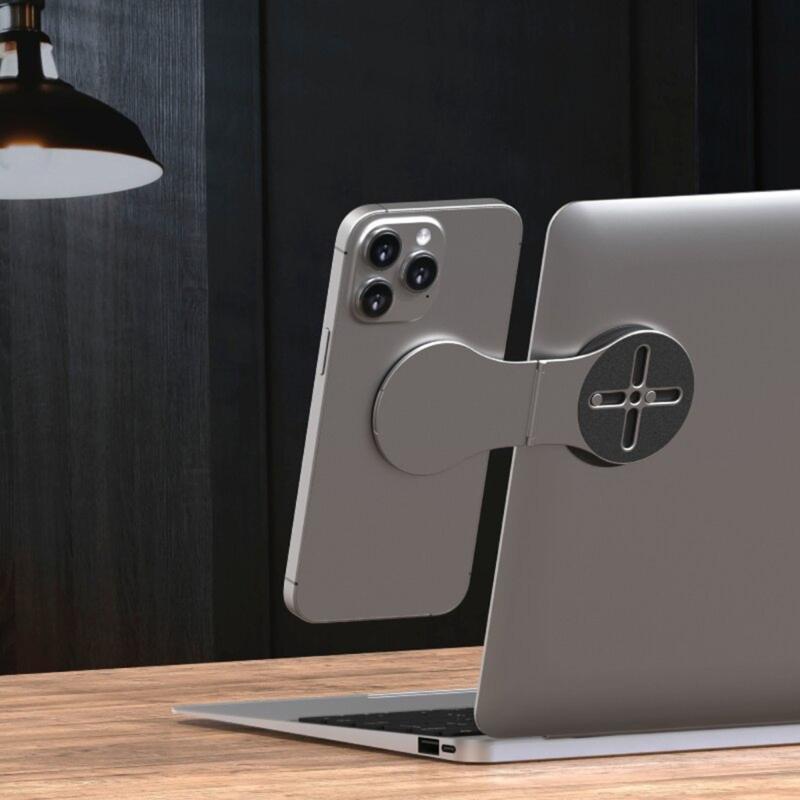 Metal Laptop Phone Stand Magnetic Phone Holder Free Rotation & Double Screen Interaction for Enhanced Productivity