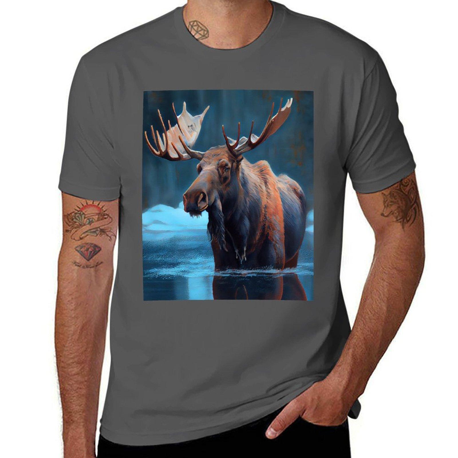 

Arctic Moose - Oil Paint T-Shirt t shirt personalised cotton t shirt pack funny t shirts dark humor T-Shirt 4XL