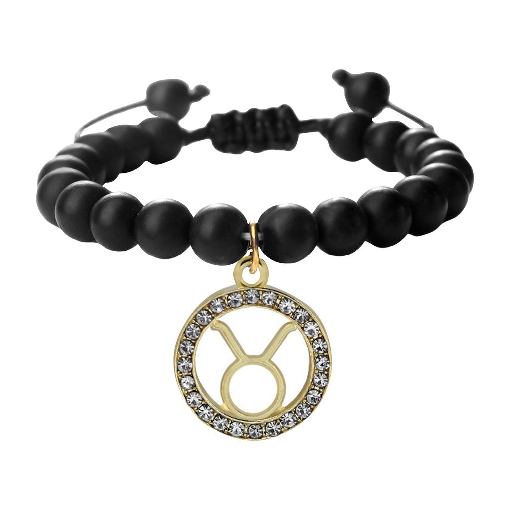 Constellation Friendship Bracelet Natural Stone Spacer Stretchable Bracelet Twelve Constellation Bracelet