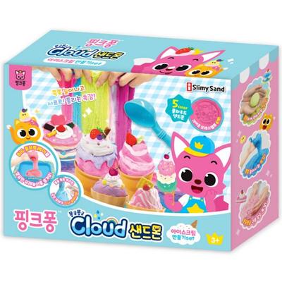 Pinkfong Cloud Sandmon Ice Cream Making Set, Mixed Colors, iWill Company, Korean Popular Toys