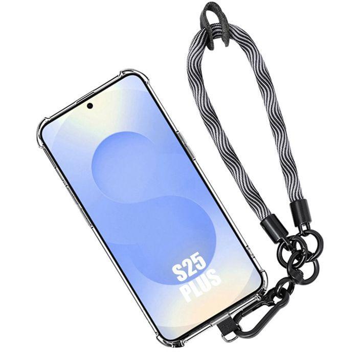 Coque pour Samsung Galaxy S25 Plus (Galaxy S25+) - avec Bracelet Démontable Gris - BOOLING