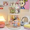 Rotating Labubu Plush Doll Display Box - Transparent Charm Stand for Blind Box Figurines