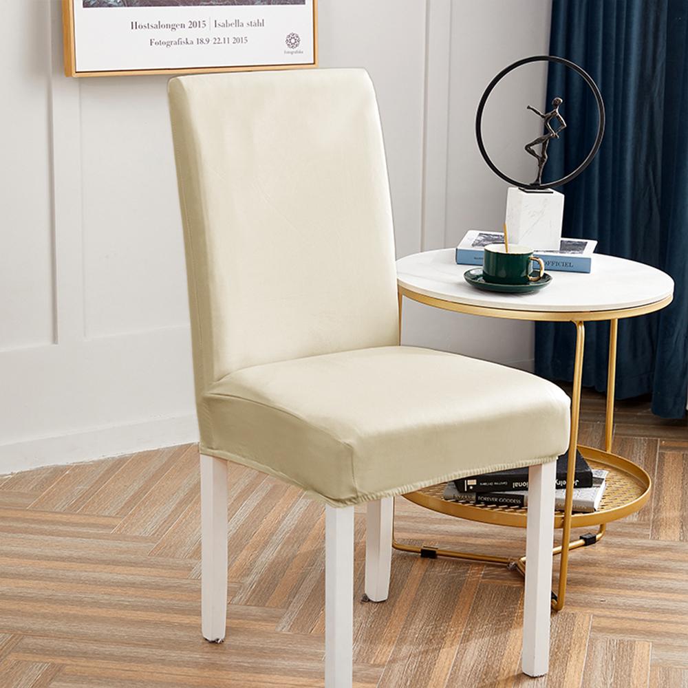 

1pc PU Leather Chair Covers Elsatic Chair Slipcover Waterproof Universal Dining Room Seat Case for Home Decor Hotel Office 1pc
