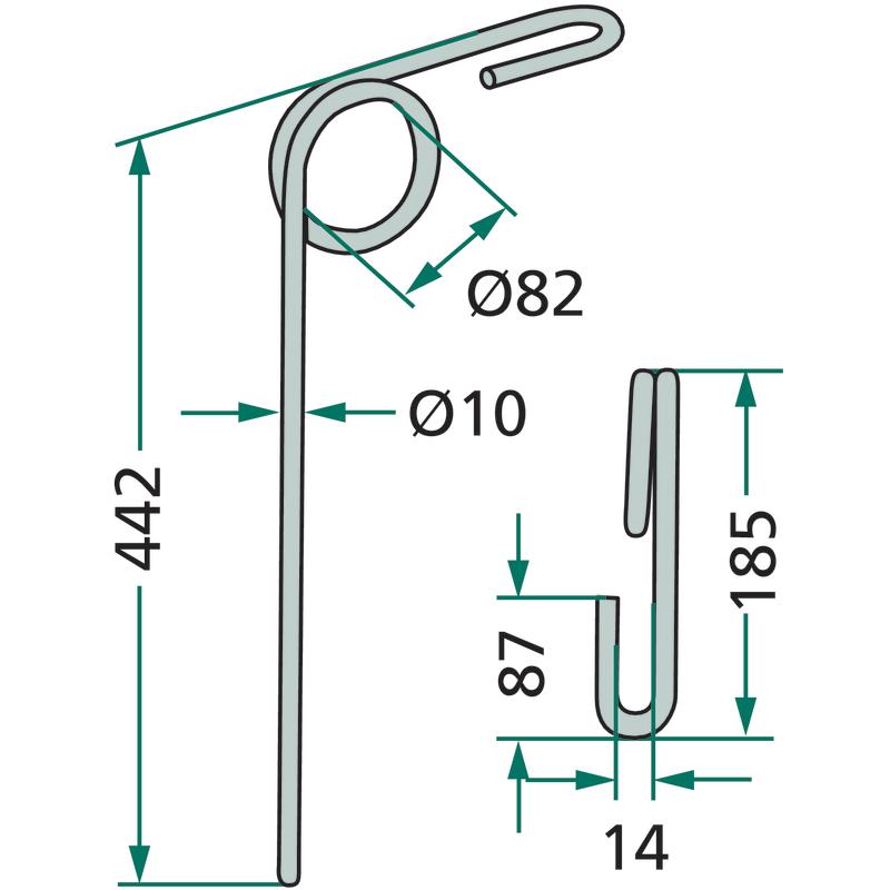 Seeder Tine 442x10mm Fi 82mm for BRIX 97500 ST-K2