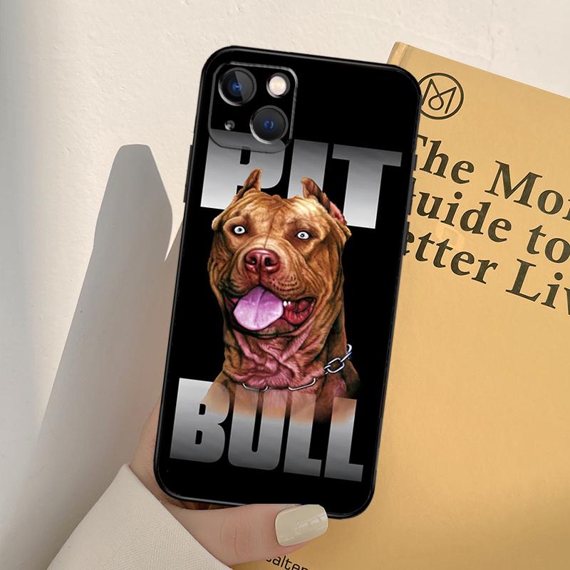 

Pitbull Dog Phone Case For iPhone 17 16 14 13 12 11 15 Pro Max mini XR 16e 15 16 Plus 17 Air Full Cover iPhone 16 Plus