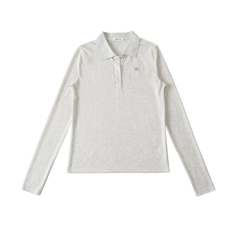 Counter Same Zbzr Autumn New Women Clothes Polo Shirt T-shirt Long Sleeve Breathable Cover Up Badminton Sports Top