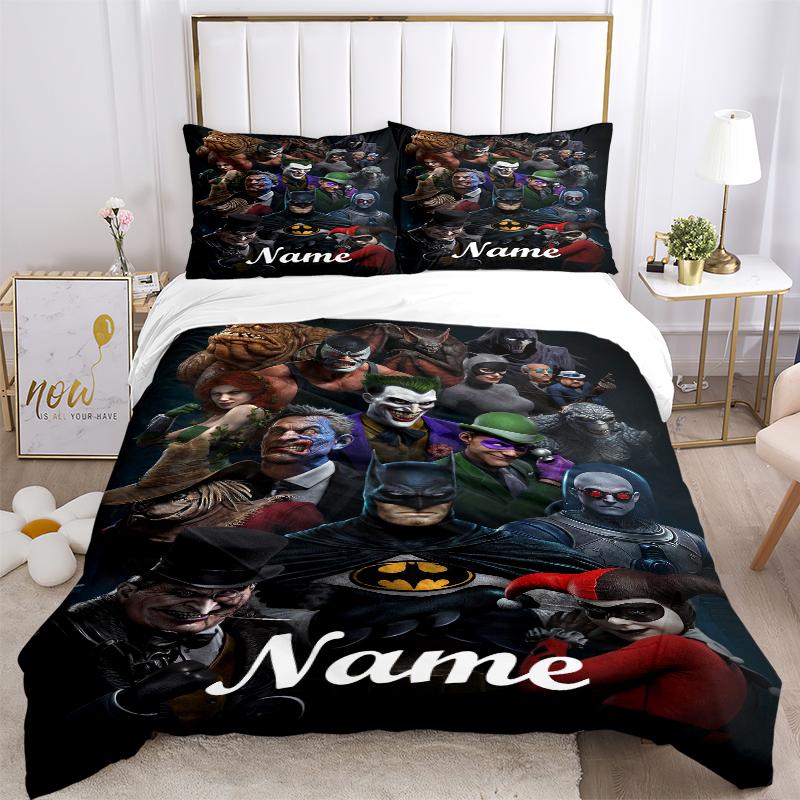 Custom Textile Superhero Compilation Bedding 3 Piece Set HD Print Duvet Cover Pillowcases for Teens Adult Bedroom Decoration