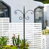 Cross-Border Iron Shepherd's Hook Double Garden Lamp and Plant Holder