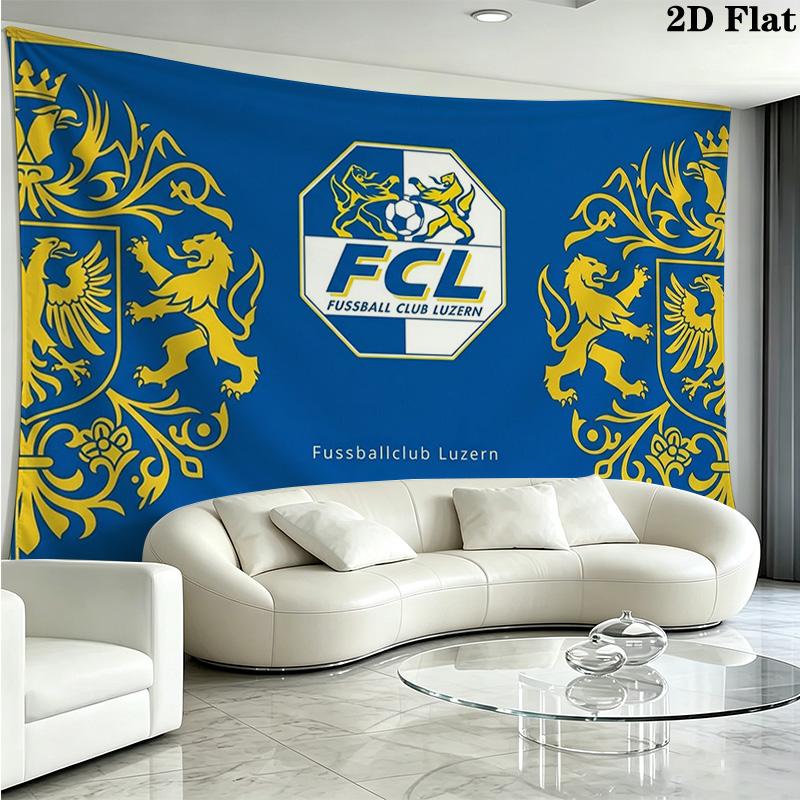 Luzern FC Wall Tapestry Aesthetic Wall Hanging Printed Fabric Blanket Decorative Tapestries for Bedroom Living Room Home Decor