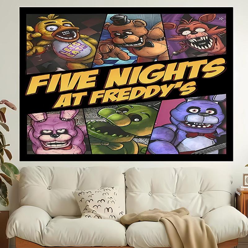 1pc Cartoon Five Nights at Freddys Tapestry, Living Room, Bedroom, Office, Party Decor, Ideal Festive Gift