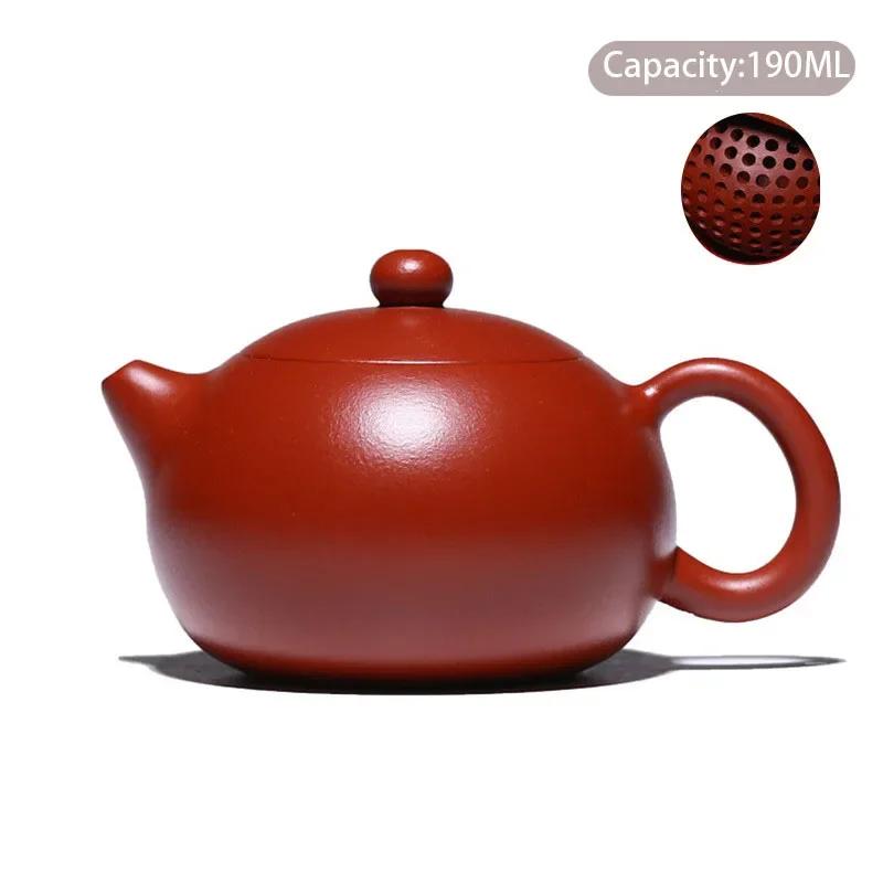 High-end Yixing Purple Clay Teapot Famous Handmade Ball Hole Filter Xishi Tea Pot Raw Ore Dahongpao Kettle Zisha Tea Set Gifts