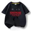 T-shirt pour enfants en coton pur avec imprimé dessin animé Stranger Things
