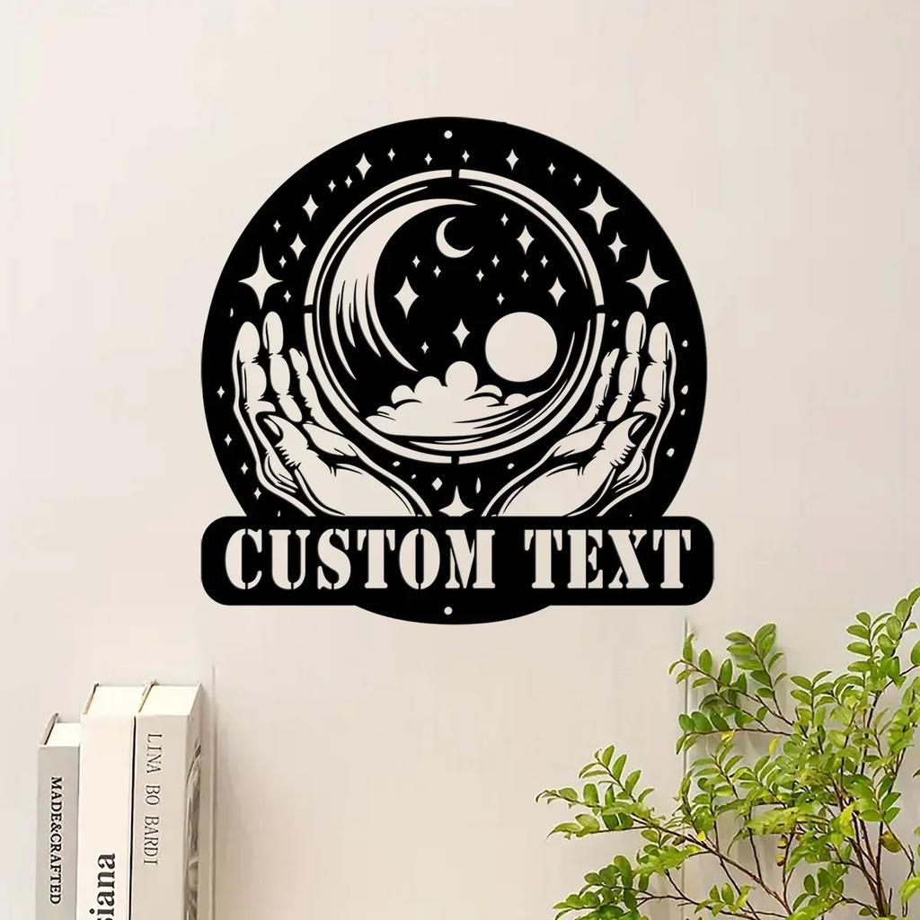 Metal Wall Art Fortune Teller Sign, Personalized Name Plate Home Decor, Magic Witch Gift Housewarming