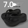 Women's 7CM Thick-Soled Flip-Flops, Arch Support, Non-Slip, Beach-Ready Fashion Sandals