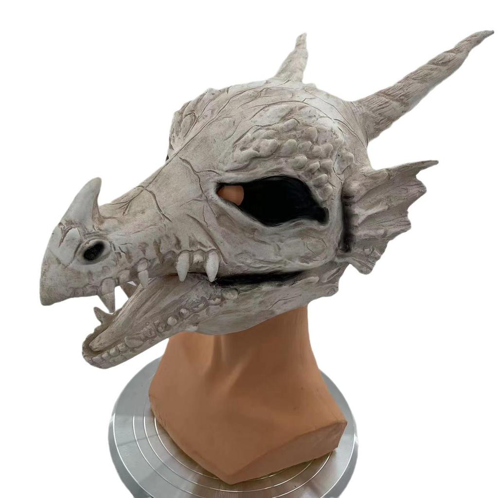 Carnival Ice Dragon Latex Mask, Party Prank Props