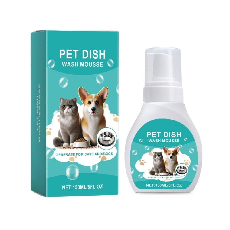 

Pet Dish Cleaner Mousse 150ml Effective Odor Reduction Safe Pet Dish Wash Daily Use 1