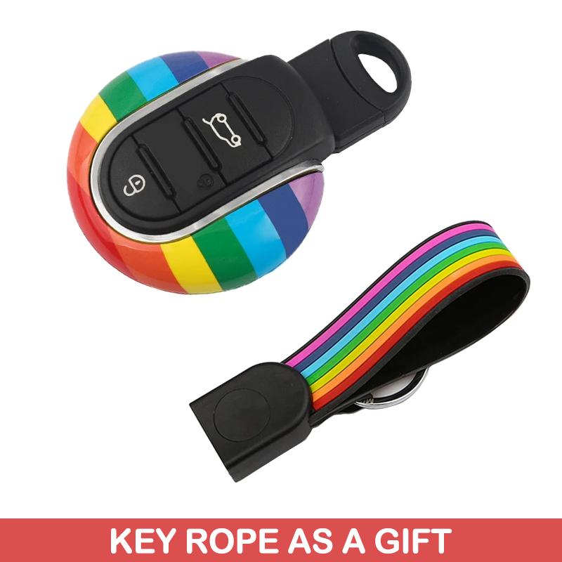 Car Key Case Cover Chain Shell Decorative Protection Fob Holder For Mini Cooper F54 F55 F56 F60 One D S Clubman Accessories