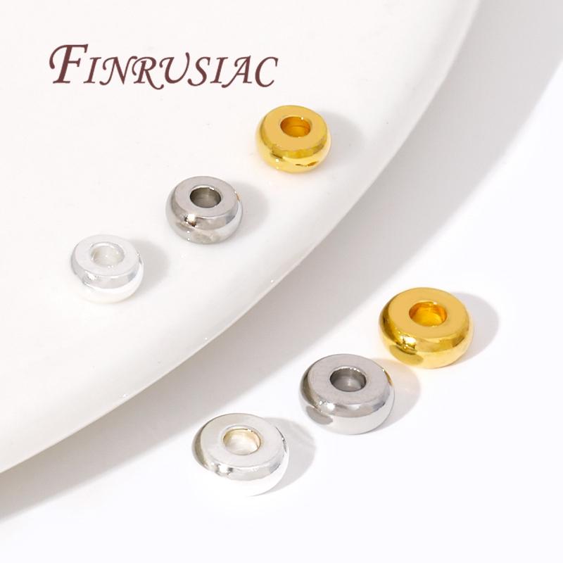 4/5MM Smooth Metal Separators Beads 18K Gold Plated Round Flat Spacer Beads Supplies For Jewelry,DIY Bracelets/Necklace Fittings