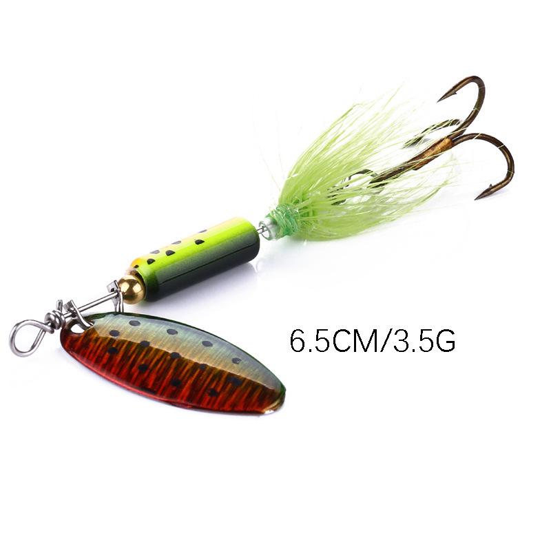 

8High-quality bionic rotating sequin lure6.5CM3.5GFeathered artificial bait for freshwater and saltwater fishing 6.5CM 3.5G