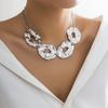 Gioielli Personalità Metallo Irregolare Liquido Fluido Collana Senso del Design Disco Collana Geometrica da Donna