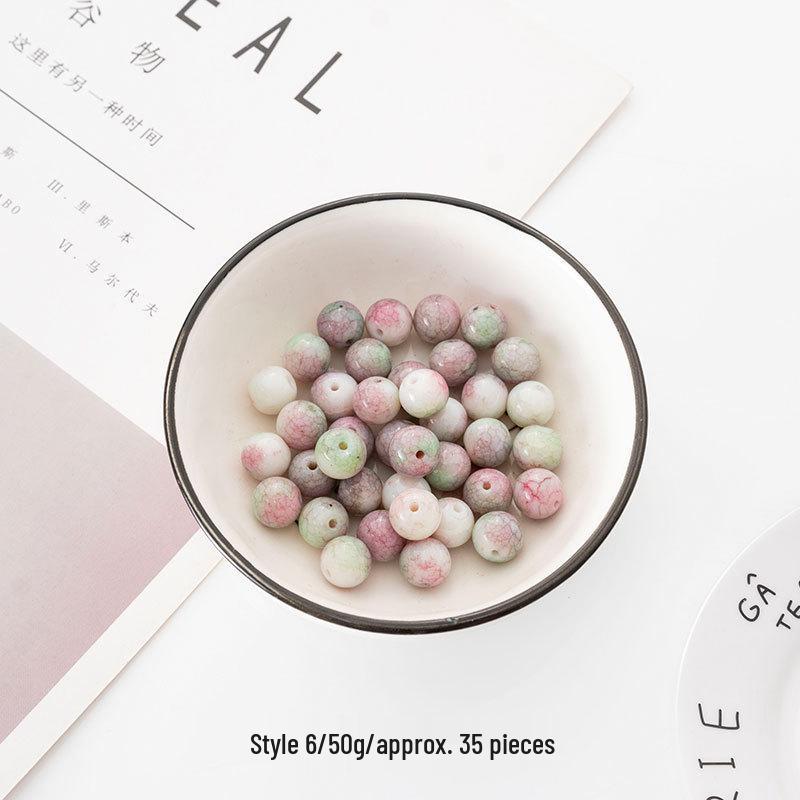 6.5-10mm Multicolor Glass Beads for DIY Bracelet and Necklace Jewelry Making