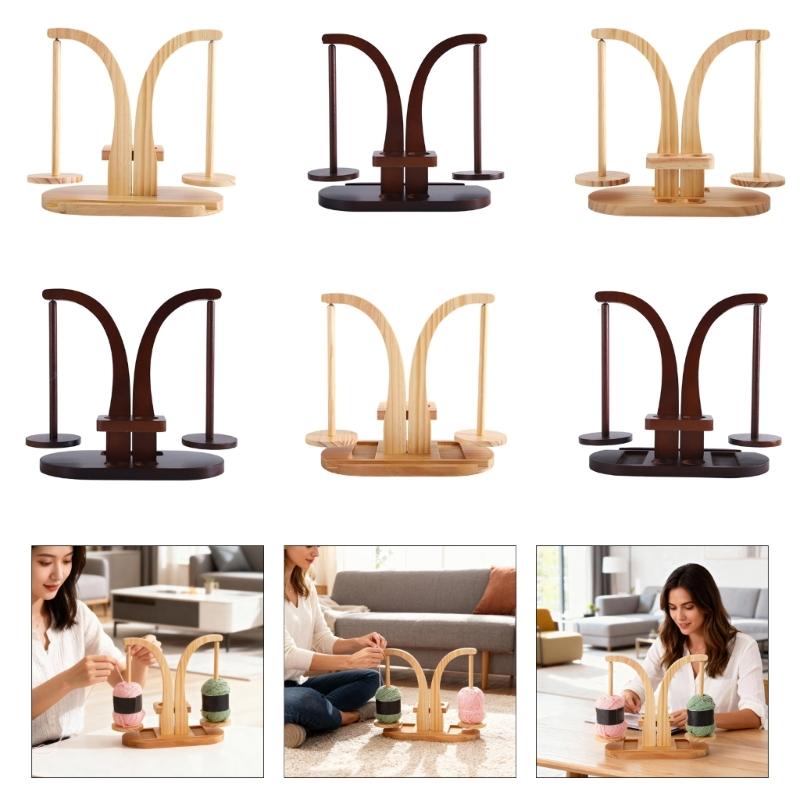 Multifunctionele Roterende Garenspoel Organizer Stand Magnetische Houten Garenhouder voor Naaien Haak Breien Project